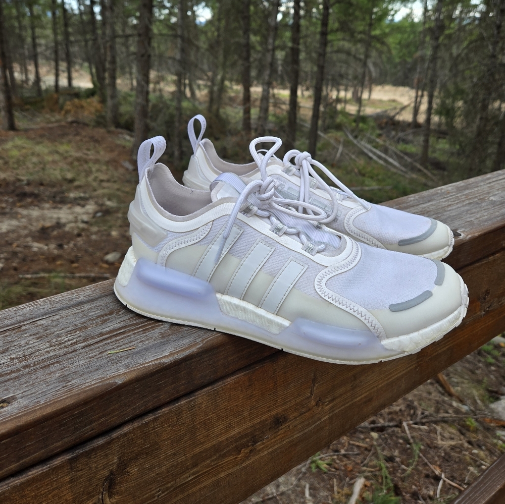 adidas gazelle silver green womens Shop White Mens adidas NMD R1 Lace Up Sneakers – Shoebacca main image 1